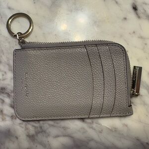 gray pebbled leather Kate Spade card case